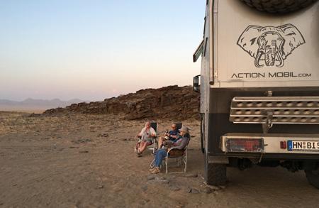 Relaxation after along day driving at the Giribes Plains Camp 